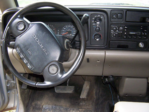 close up of inside of truck