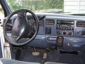 steering wheel and dash