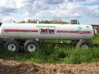 ammonia tank side view